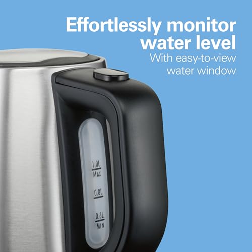 1 Liter Electric Tea Kettle - Fast Boiling Stainless Steel Hot Water Boiler