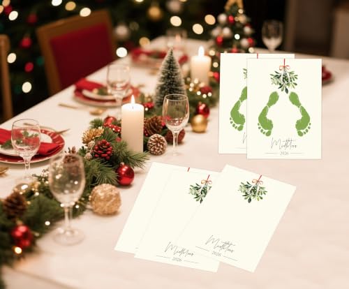 QSLCU DIY Baby's First Christmas Footprint Keepsake Craft Kit - 13 Cards