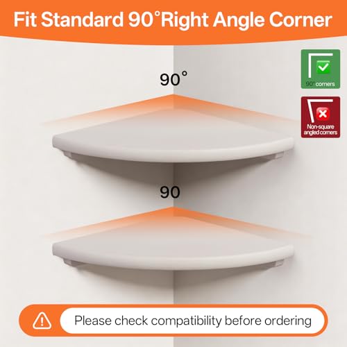 7-Inch Solid Oak Floating Corner Wall Shelf with Cable Management Notch