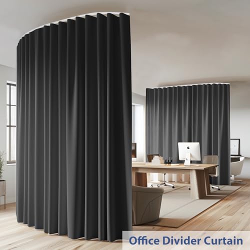 Ceiling Mounted Room Divider Curtain Set with Flexible Track, 8.3ft x 8ft
