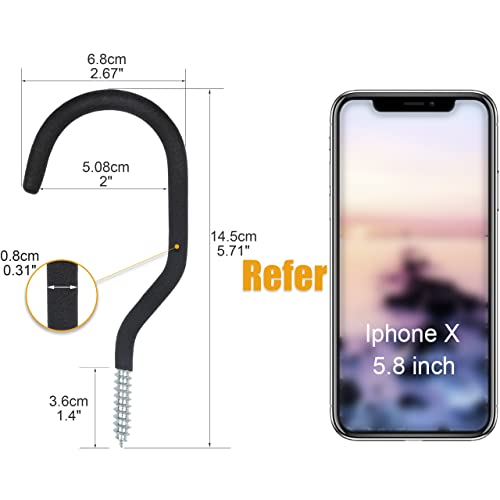 Heavy Duty Screw Hooks 8-Pack for Garage Storage and Bikes