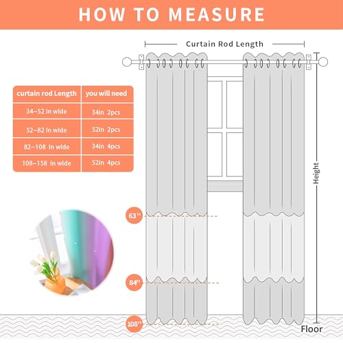 Rainbow Unicorn Blackout Curtains for Kids Bedroom - 34"x63"