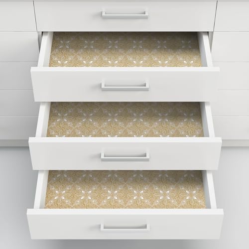 Scented Drawer Liners for Dressers - 10 Sheets Vintage Gold Floral Print