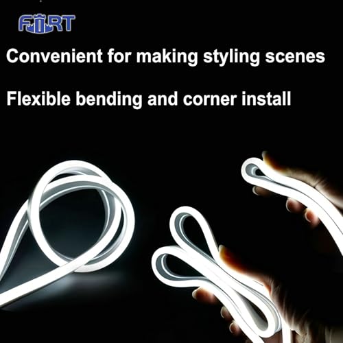 65.6ft LED Rope Lights - Waterproof Outdoor Bright White Neon Strip Lighting
