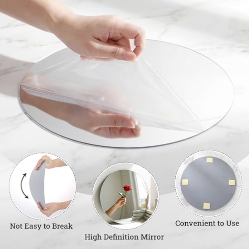12-Inch Round Acrylic Mirror Centerpieces for Tables - Set of 12