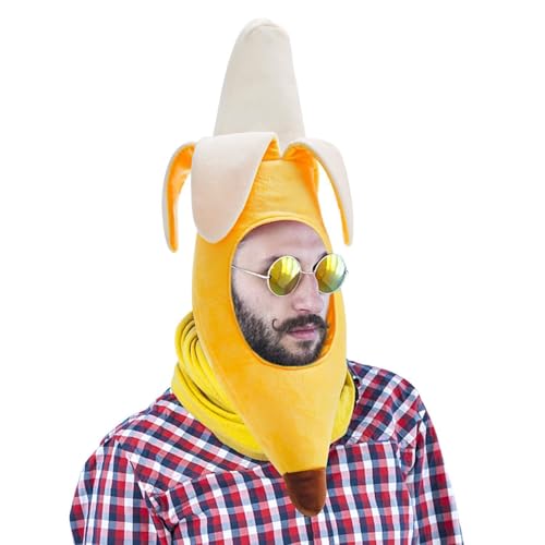 Funny Banana Plush Hat for Costume Parties and Halloween Dress Up