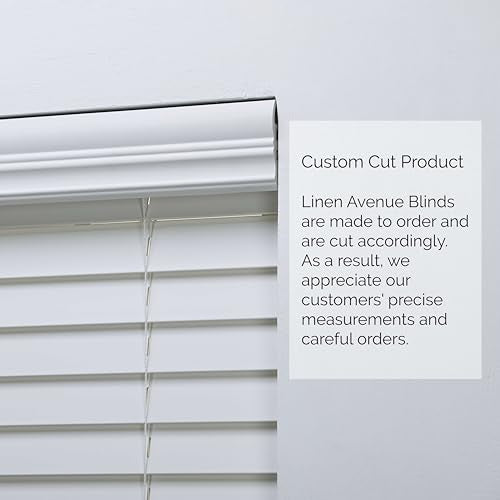 Cordless Faux Wood Blinds - White 20" W x 36" H, Flush Mount