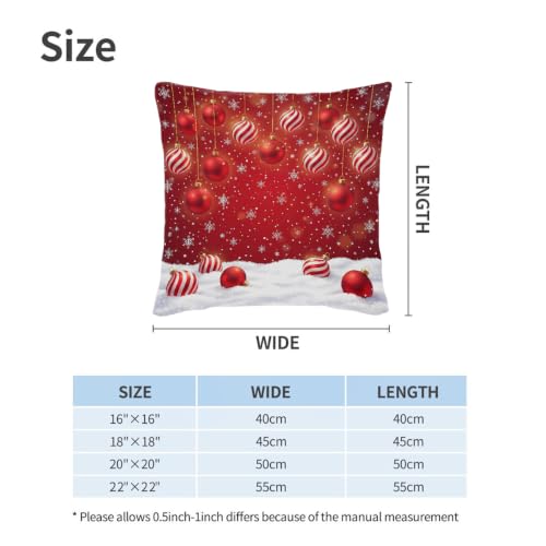 Lecluit Christmas Snowflake Xmas Ball Throw Pillow Cover 18x18 Pack of 2