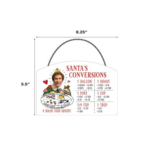 Elf Movie Santa's Conversions Hanging Wood Measuring Sign