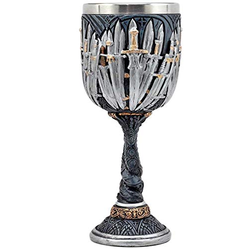 Medieval Dragon Chalice Goblet - Stainless Steel Fantasy Drinking Vessel
