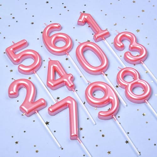 Pink 5 Number Birthday Candles - 2.76 Inch for Celebrations
