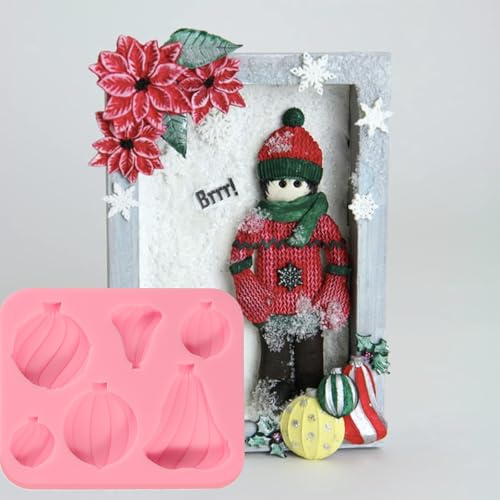 ICNYEKl 3D Christmas Bell Cake Decorating Fondant Mold I-181 for Cupcake Toppers