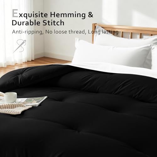 Easthome Queen All-Season Down Alternative Comforter & Duvet Insert - Black