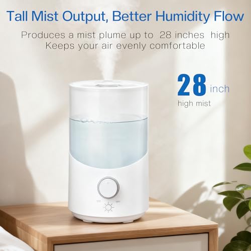 3L Cool Mist Ultrasonic Humidifier with Top Fill and Knob Control