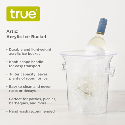 True 3L Clear Acrylic Ice Bucket with Handles for Wine & Champagne