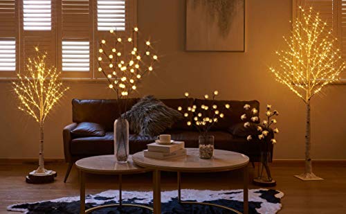 4FT Lighted Birch Twig Tree with 200 LED Fairy Lights for Holiday Decor