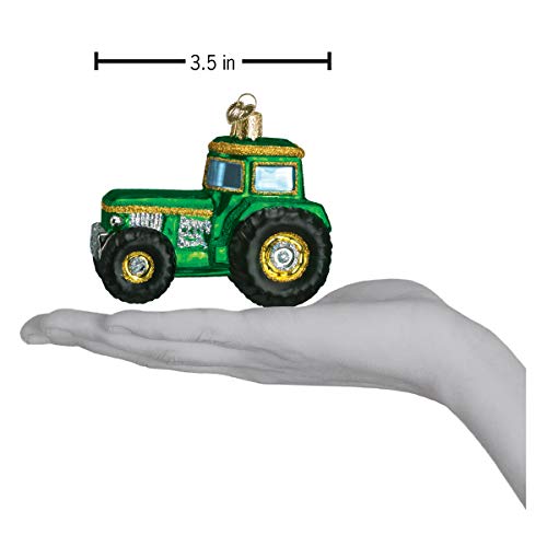 Handcrafted Glass Tractor Christmas Tree Ornament, Holiday Decoration