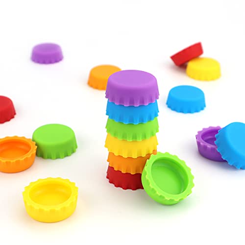 18-Piece Silicone Bottle Caps Reusable Sealers for Beer and Soda