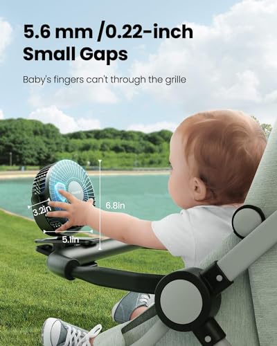Gaiatop Portable Clip-On Fan, Mini Rechargeable Battery Operated Fan