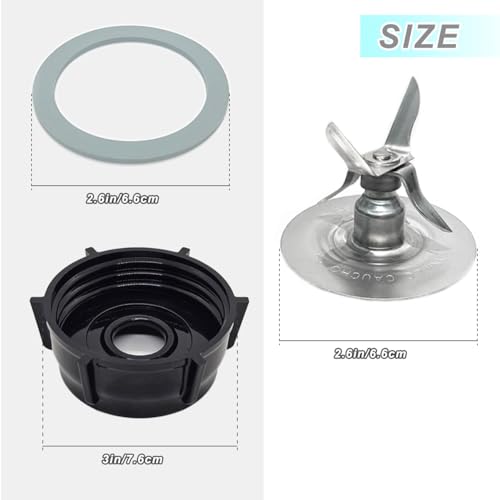 Blender Replacement Kit with 4-Point Blade, Jar Base, and Seal Gaskets