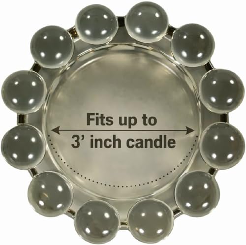 Smoky Glass Bubble Candle Dish - Decorative Tray for Votives & Jewelry
