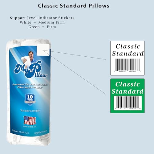MyPillow Classic Standard Bed Pillow - Adjustable Loft & 100% Cotton Cover