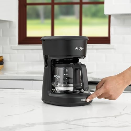 Compact 5-Cup Mini Brew Drip Coffee Maker with Glass Carafe, Black