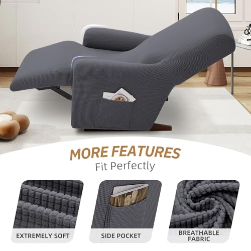 Stretch Recliner Chair Cover - Washable Dark Gray, Pet Friendly