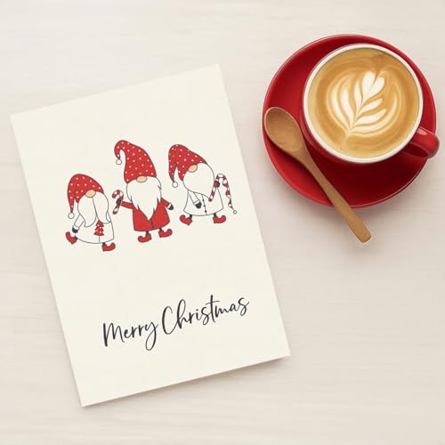 RichJYX Christmas-15 Cards with Envelopes – 8x5.3 in Blank Inside Greeting Cards