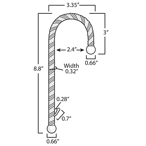 Candy Cane Christmas Stocking Holder - Red and White Mantel Hanger