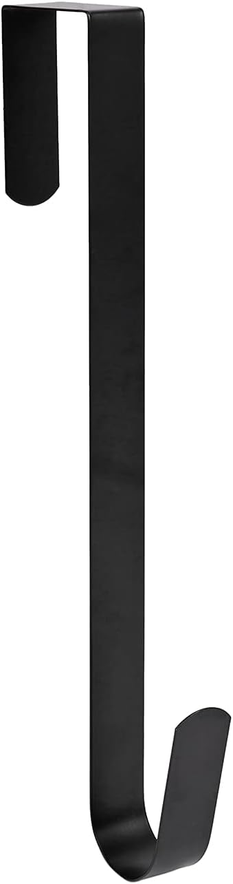 Sattiyrch 12" Wreath Hanger - Durable Steel Over-The-Door Hook for Front Door | Black Finish