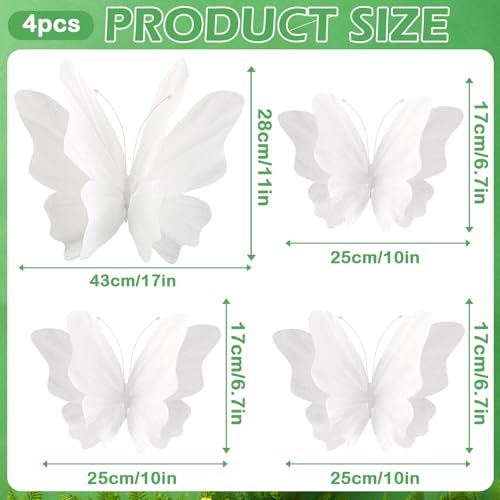 Large 3D White Paper Butterfly Hanging Decorations for Party Wall Decor