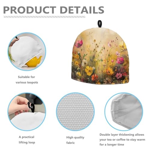 Insulated Flower Teapot Cozy - Large Heat-Resistant Tea Kettle Cover