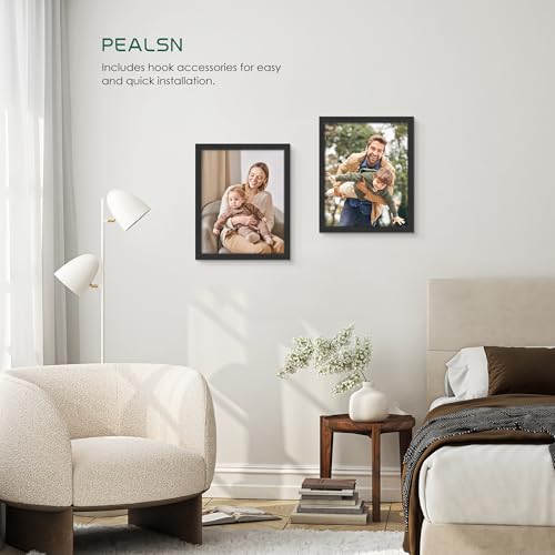 8x10 Black Woodgrain Picture Frame Set of 6 - Wall & Tabletop Display