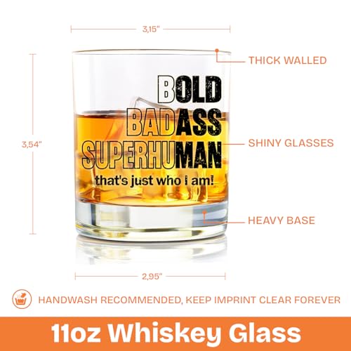 Personalized Whiskey Glass for Men - Birthday Gift for Dad, Husband & Grandpa