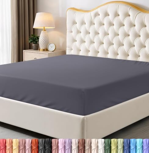 Utopia Bedding Queen Fitted Sheet, Ultra Soft 15 Inch Deep Pocket Grey