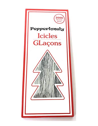 Silver Icicle Tinsel Strands for Christmas Tree Decor (18 in, 2000 Count)