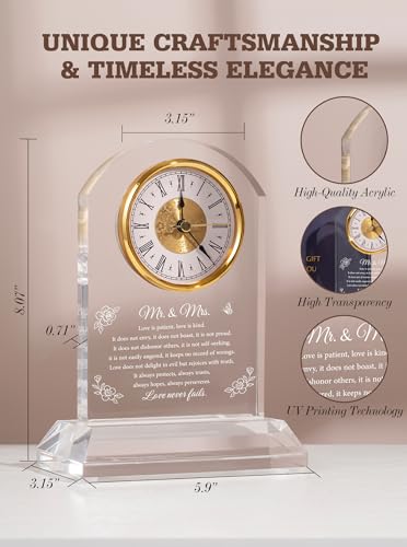 Mr & Mrs Keepsake Clock for Couples - Romantic Wedding Anniversary Gift