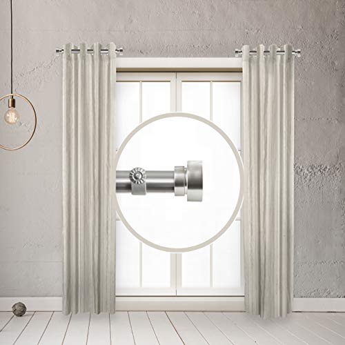 Adjustable Side Curtain Rod Set, 12-20 Inch, Satin Nickel, 2 Pack