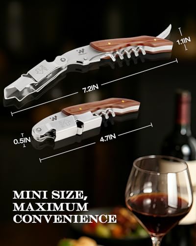 Brown Wood Wine Key for Bar & Wine Lovers - Wellsworth Corkscrew