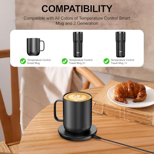 Underhub Black Charging Coaster for Embo Smart Mug 1 & 2 - Wireless Temp Control Dock