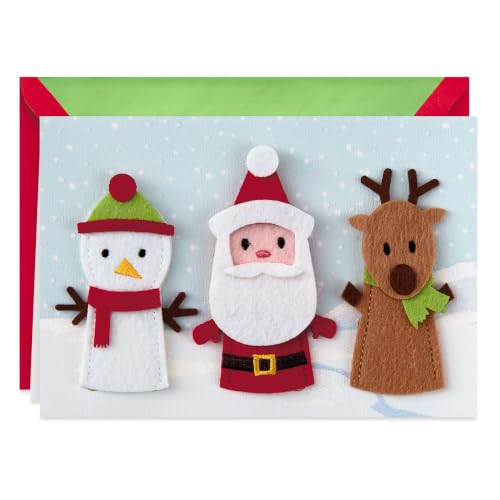 Hallmark Signature Christmas Card for Kids with Removable Finger Puppets - 16 Pack