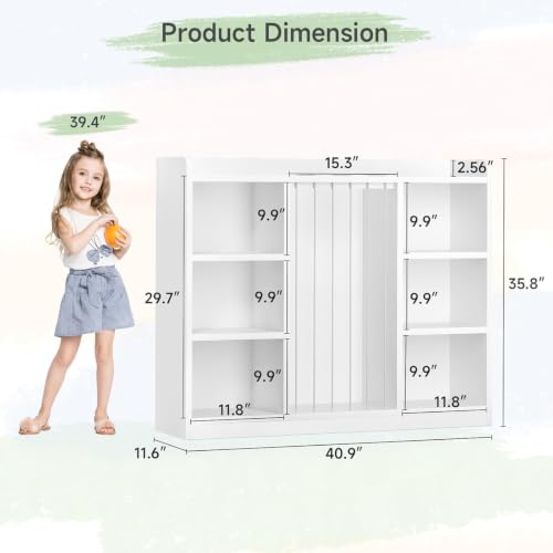 6-Cube Toy & Book Organizer with Stuffed Animal Storage for Kids Room