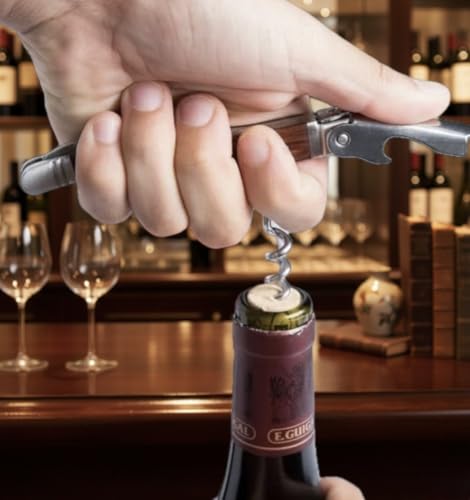 Franmara Laguiole Waiter's Corkscrew with Rosewood Handle - Professional Wine Opener