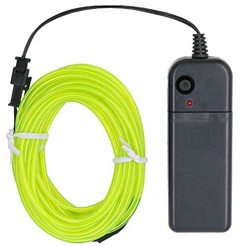 Flexible 16.4ft Fluorescent Green EL Wire Neon Rope Light, Battery Powered