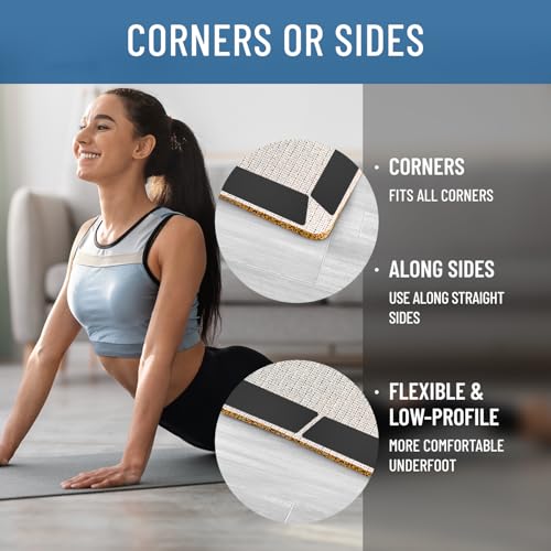 Non-Slip Rug Grippers for Hardwood Floors - Washable Anti-Slip Pads, 8 Pack