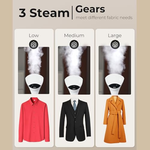 1500W Portable Garment Steamer with Ceramic Soleplate & 3 Steam Settings