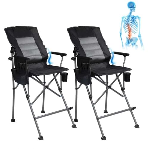 Oversized Tall Folding Camping Chair, Adjustable Reclining Director Chair
