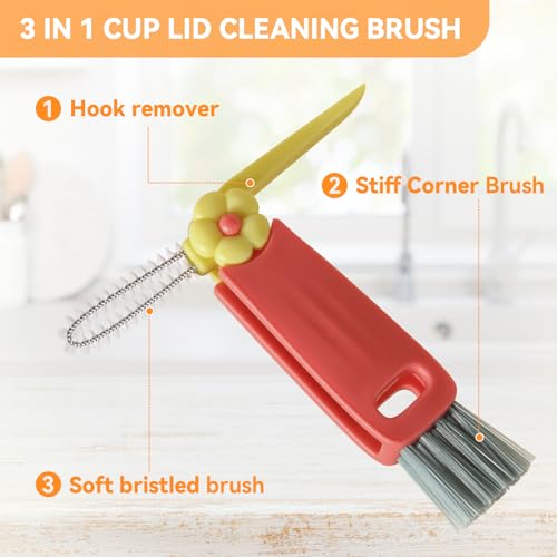 3-in-1 Bottle Cleaning Brush Set - Multifunctional Cup Lid Gap Cleaner