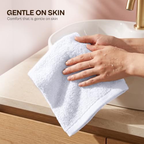 Utopia Towels 24 Pack Washcloths, 12x12 In, 100% Cotton, White